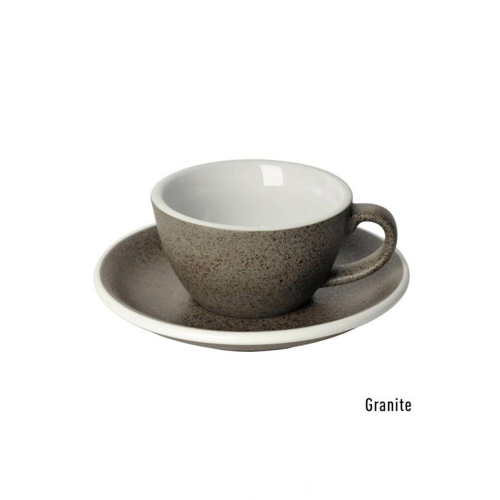 Loveramics Чашка и блюдце под кофе с молоком  Egg Flat White,150 мл, Granite (C088-82BGL) - зображення 1