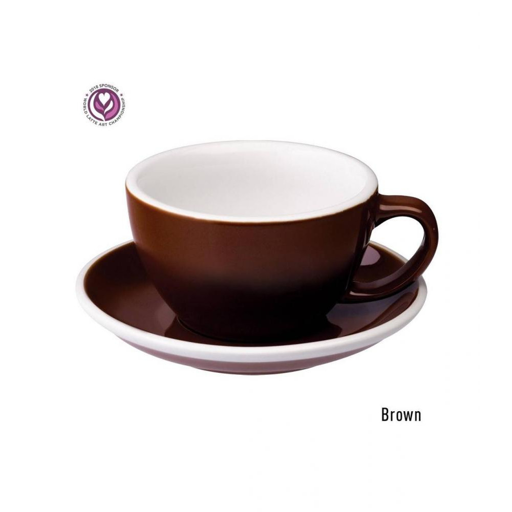 Loveramics Чашка и блюдце для латте  Egg Cafe Latte Cup & Saucer, 300 мл, Brown (C088-05BBR) - зображення 1