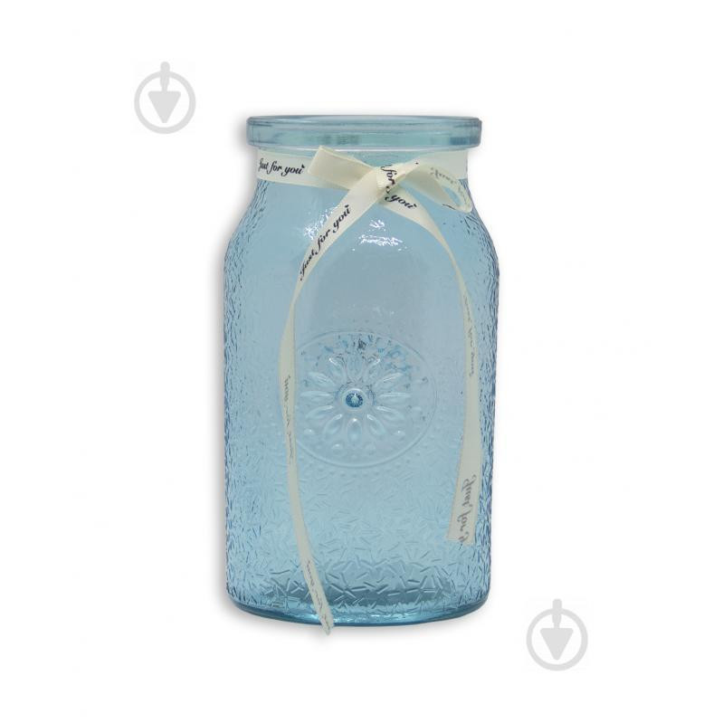 Yiwu Ваза стеклянная Crystal Flora 17,5 см голубая (83000308/3_YBCG-MT-2) - зображення 1