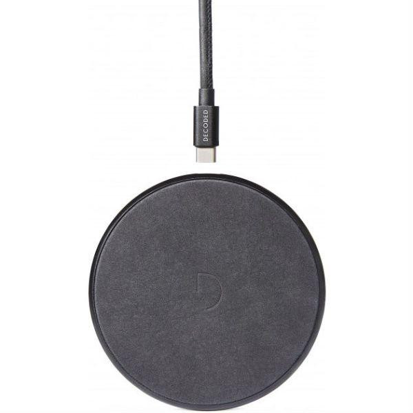 DECODED Fast Pad Wireless Charger Black Metal/Black Leather (D8WC1BK) - зображення 1