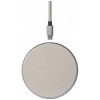 DECODED Wireless Fast Charger Leather Pad 10W Silver Metal/Grey (D9WC2SRGY) - зображення 1