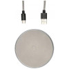 DECODED Wireless Fast Charger Leather Pad 10W Silver Metal/Grey (D9WC2SRGY) - зображення 5