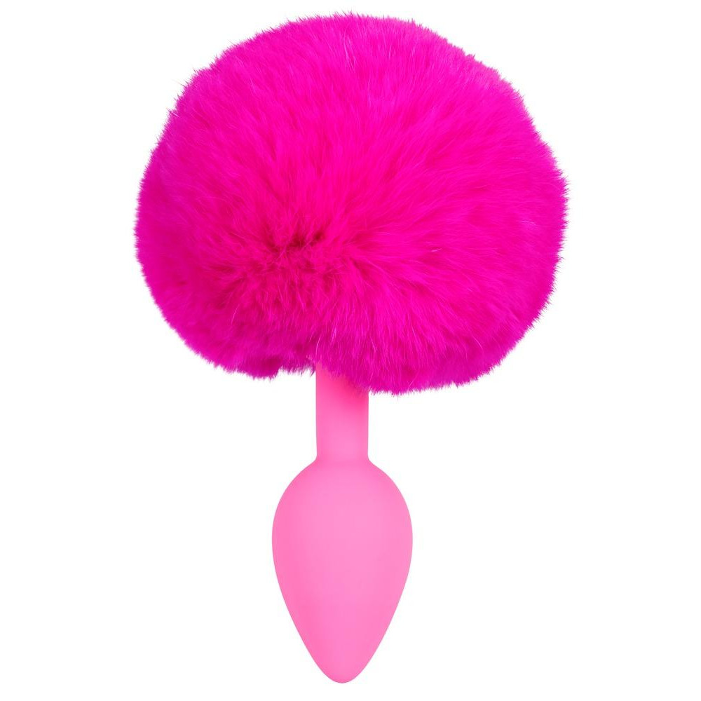 Orion Анальная пробка с розовым хвостиком Colorful Joy Bunny Tail Plug (4024144538317) - зображення 1