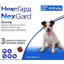 NexGard таблетки от блох и клещей для собак M 4-10 кг Afoxolaner 1 таблетка (50119) - зображення 1