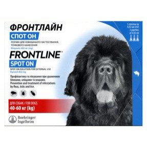 Frontline Spot On - капли для собак Вес 40 - 60 кг, одна пипетка (25487) - зображення 1