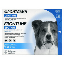 Frontline Spot On - капли для собак Вес 10 - 20 кг, одна пипетка (25485)