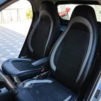   MW Brothers Авточехлы Leather Style для салона Smart Fortwo '08-14 светлые вставки, серая строчка (MW Brothers)