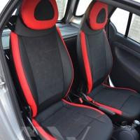   MW Brothers Авточехлы Leather Style для салона Smart Fortwo '08-14 красные вставки (MW Brothers)