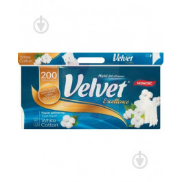 Velvet Туалетная бумага Excellence Белая 3 слоя 8 рулонов 200 отрывов (5901478995490)