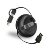 IWALK USB Cable to microUSB/Lightning Cobra Retractable 1m Black (CSC001) - зображення 2