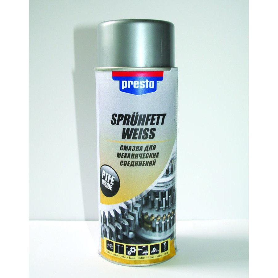 Presto Аэрозольное масло для механических соединений Presto Spruhfett Weiss, 400мл (217791) - зображення 1