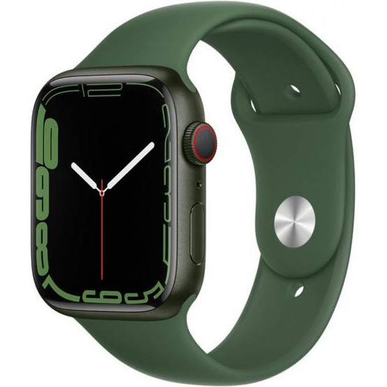Apple Watch Series 7 GPS + Cellular 45mm Green Aluminum Case with Clover Sport Band (MKJ93) - зображення 1