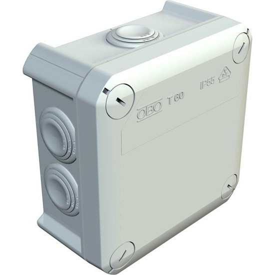 OBO Bettermann Коробка кабельна розподільча із вводами T60 114х114х57 IP65 (2007061) - зображення 1