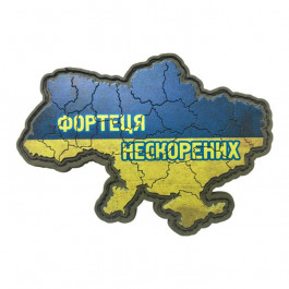 Olen Шеврон карта Украины - фон прапор Украины - Фортеця нескорених ПВХ