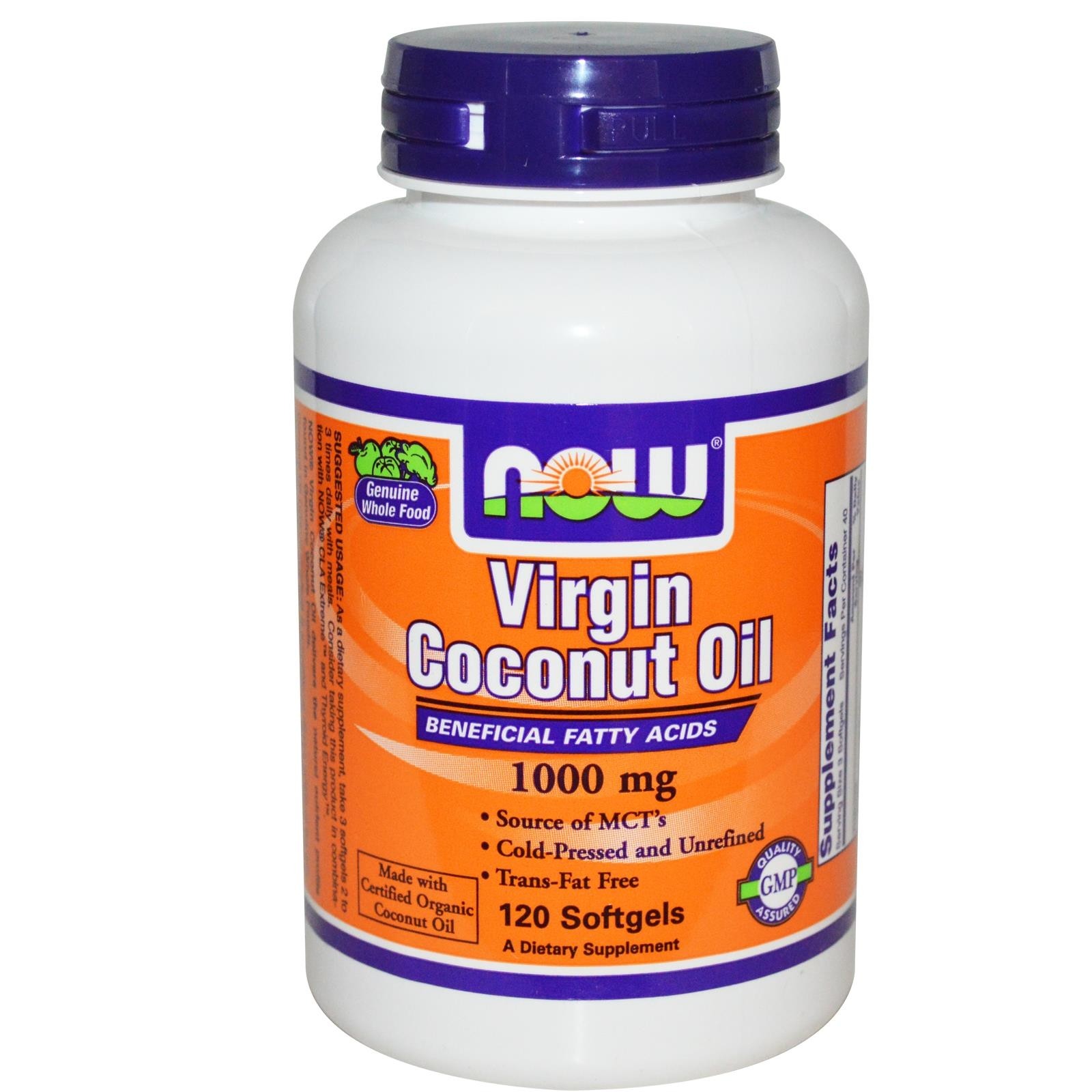 Now Virgin Coconut Oil 1000 mg 120 caps - зображення 1