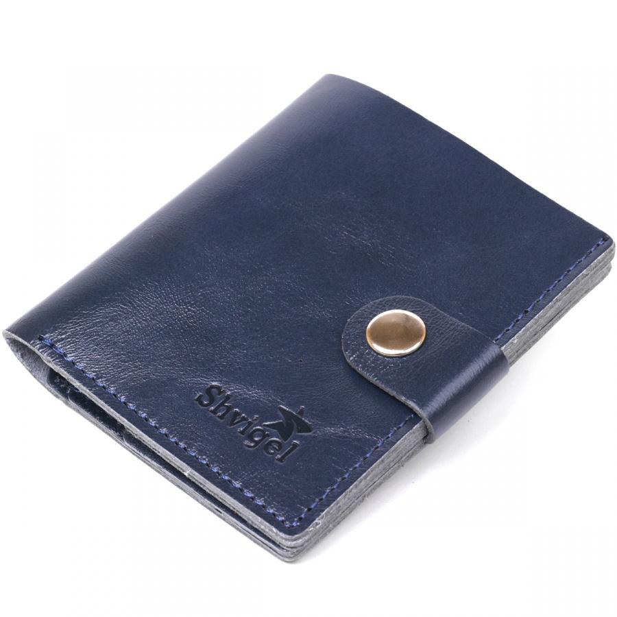 SHVIGEL Зручне портмоне з натуральної шкіри  16507 синє - зображення 1