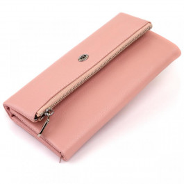 ST Leather Клатч конверт з кишенею для мобільного шкіряний жіночий  19271 Рожевий