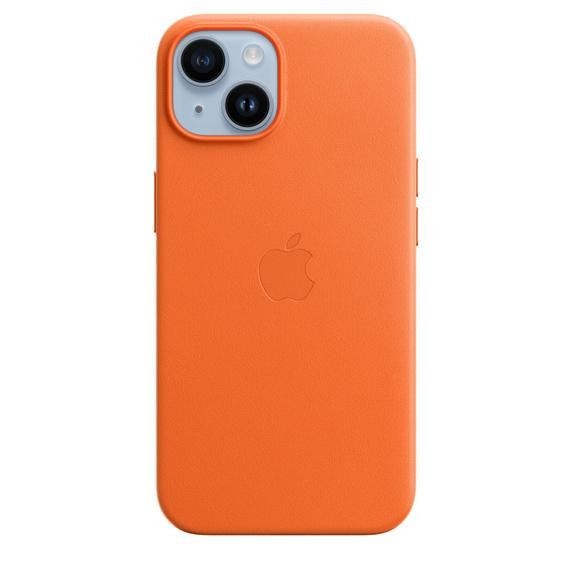 Apple iPhone 14 Leather Case with MagSafe - Orange (MPP83) - зображення 1
