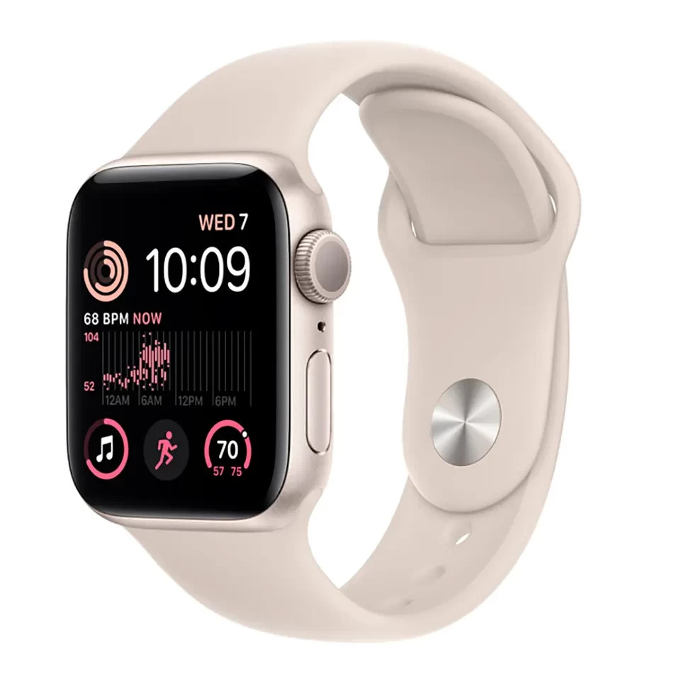 Apple Watch SE 2 GPS 44mm Starlight Aluminum Case with Starlight Sport Band (MNJX3) - зображення 1