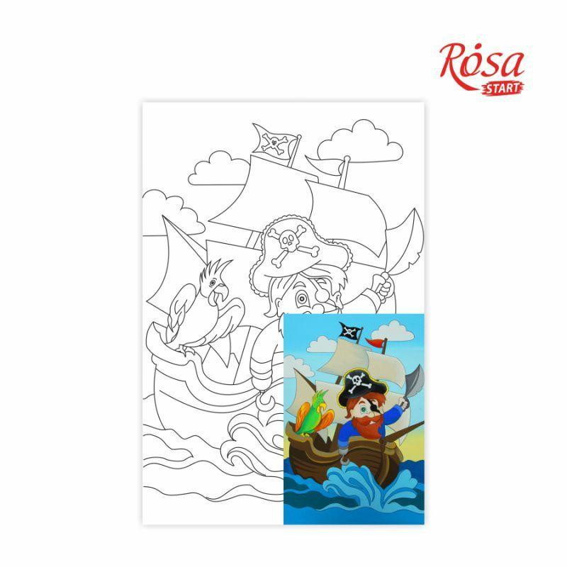 ROSA Холст на картоне с контуром Пират на корабле (GPA283131) - зображення 1