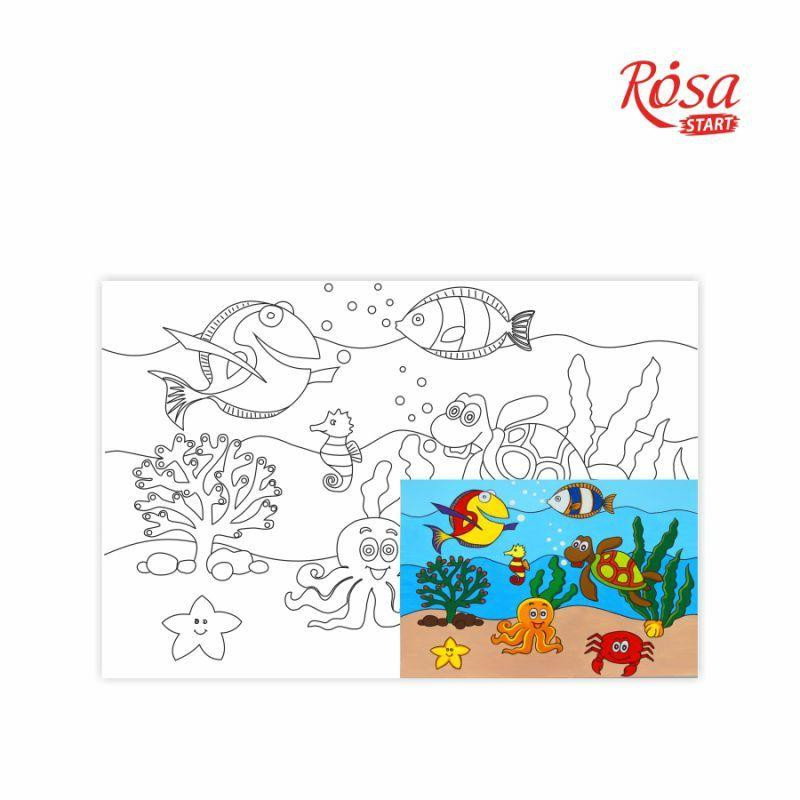 ROSA Холст на картоне с контуром Морской мир (GPA283126) - зображення 1