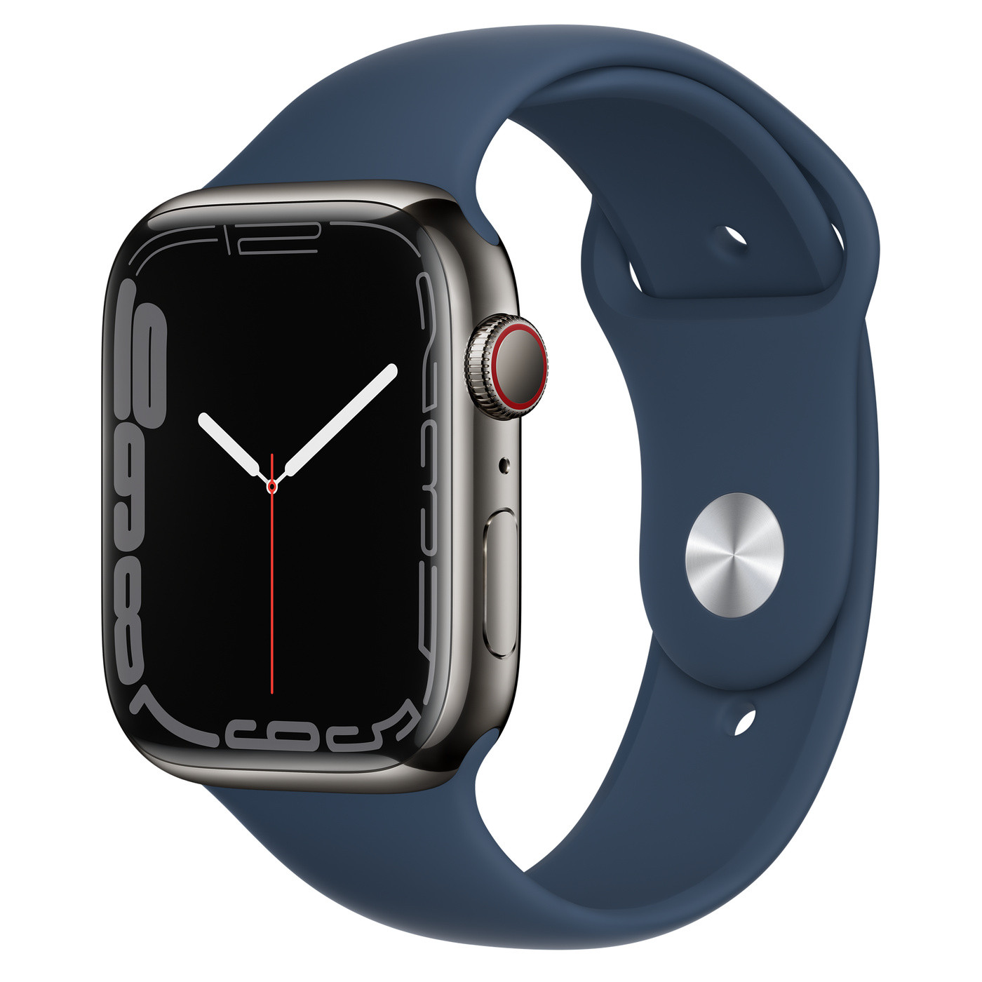 Apple Watch Series 7 GPS + Cellular 45mm Graphite S. Steel Case w. Abyss Blue S. Band (MKJH3) - зображення 1