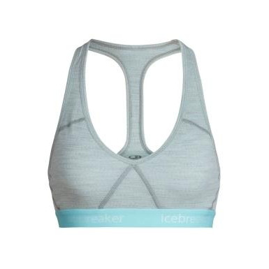 Icebreaker Sprite Racerback Bra WMN XS Blizzard Hthr/Aqua Splash/Stripe - зображення 1