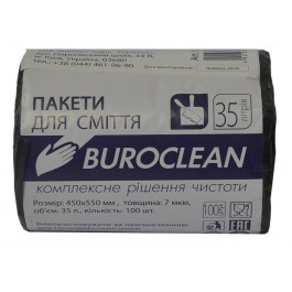   Buroclean Пакеты для мусора 35л 100 шт.черные 10200021