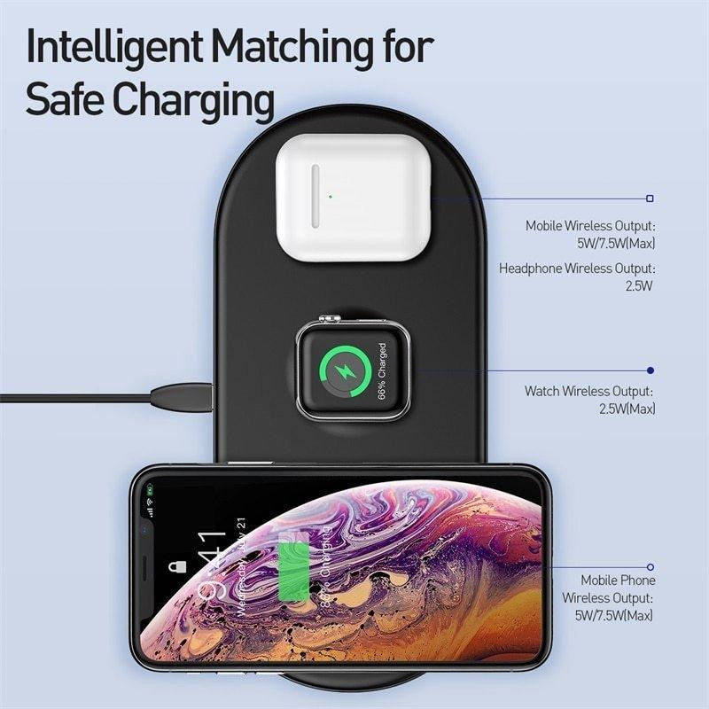 Baseus Wireless Charging Smart Black (WX3IN1-01) - зображення 1