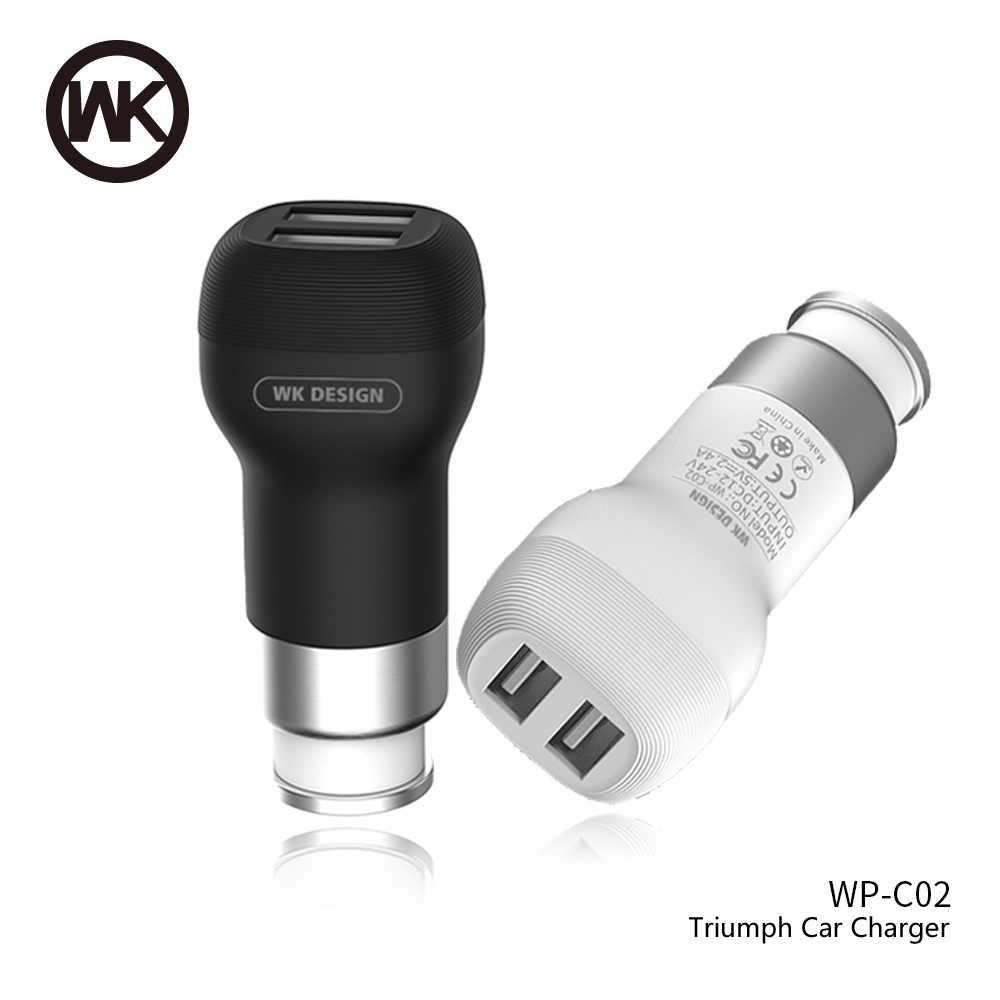 WEKOME Acc. Triumph USB Car Charger 2.4A White (WP-C02) - зображення 1