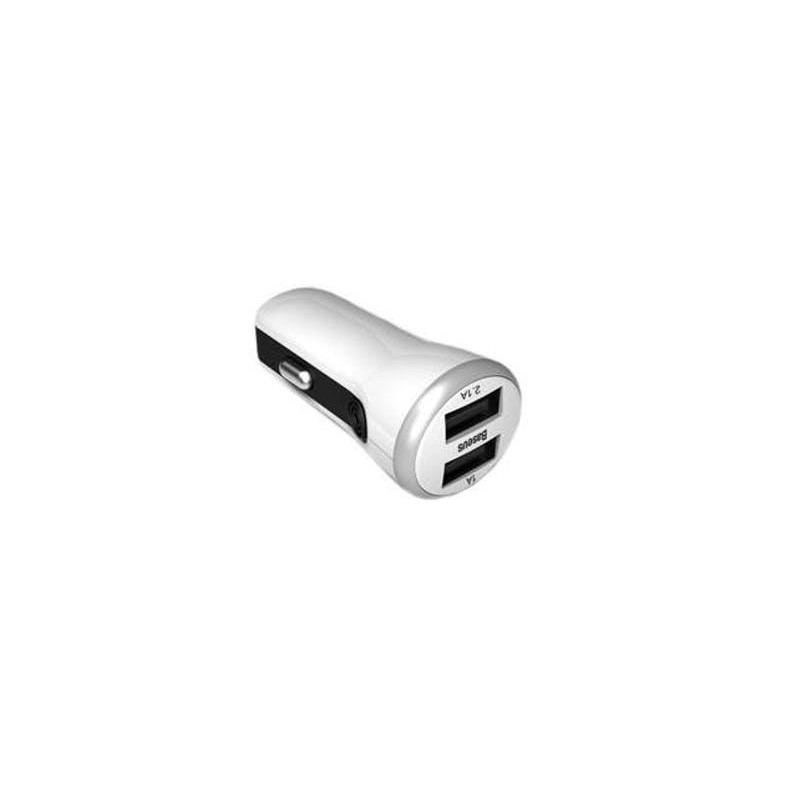 Baseus 2.1A Dual USB Car Charger Sport White (CCALL-CR02) - зображення 1