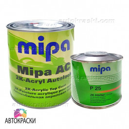 MIPA 202 Mipa Акриловая краска Белая 1л + отвердитель 0,5л