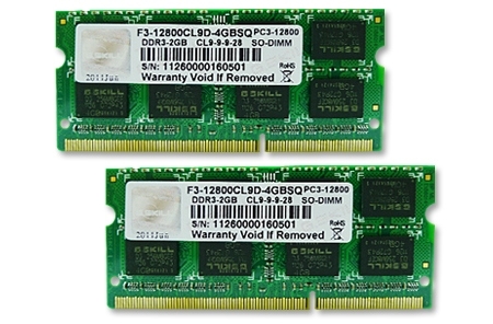 G.Skill 4 GB (2x2GB) SO-DIMM DDR3 1600 MHz (F3-12800CL9D-4GBSQ) - зображення 1