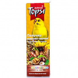 Topsi Лакомство для волнистых попугаев Орехово-овощные палочки 100 г (4820122208292)