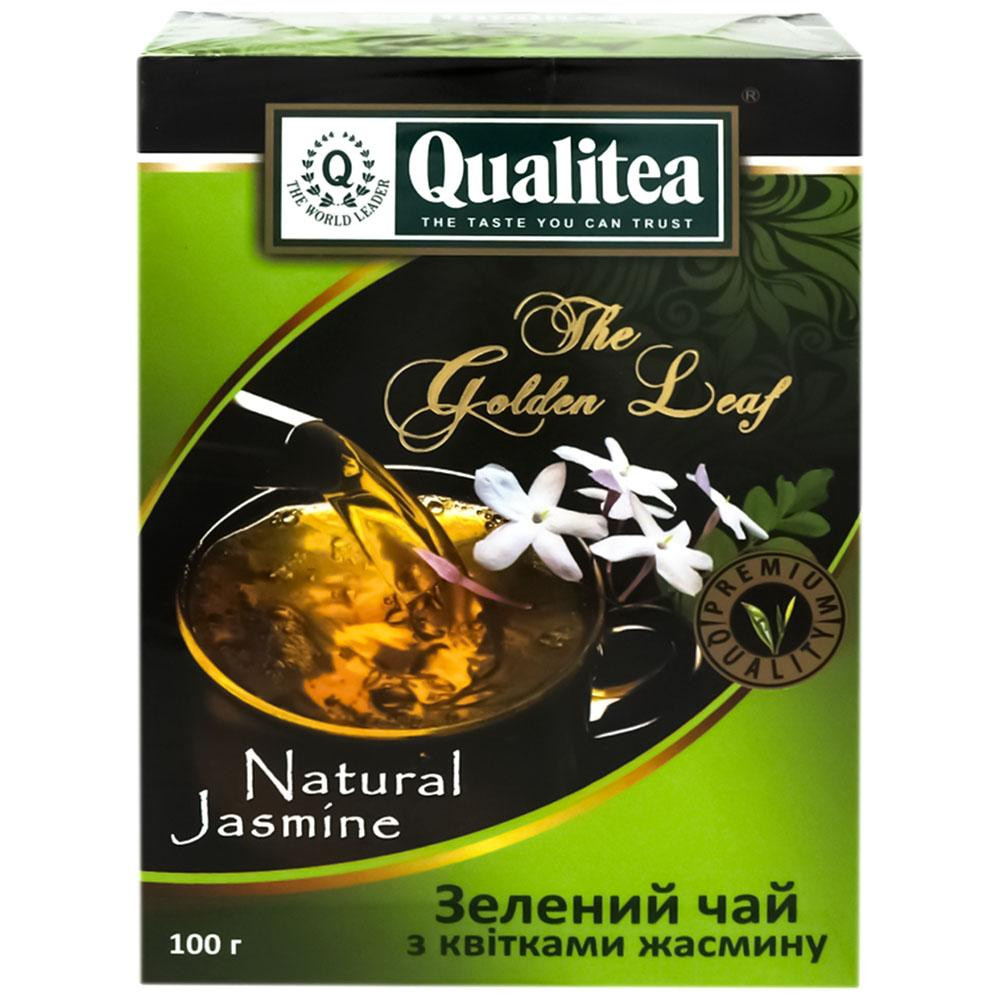 Qualitea Чай зеленый с жасмином, 100 г (4820053770400) - зображення 1