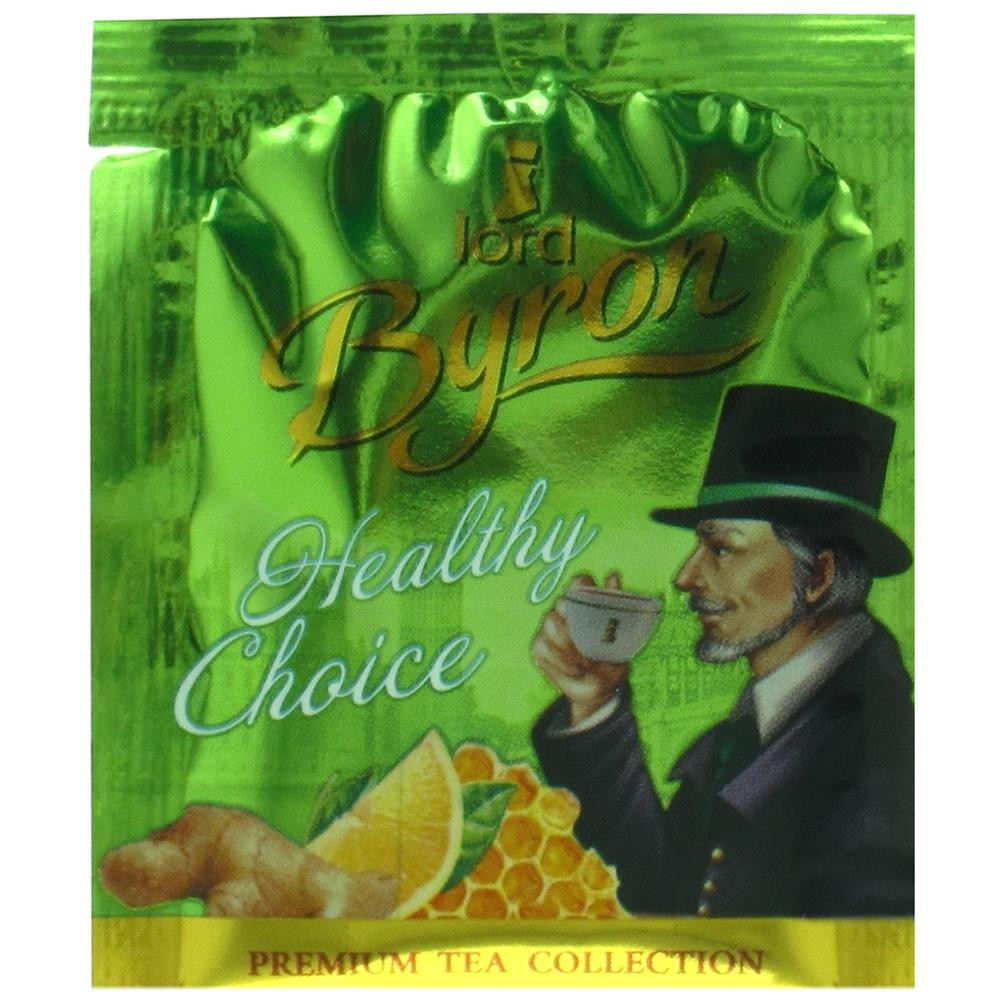 Lord Byron Чай зеленый Healthy Choice, с имбирем, медом и лимоном, 2 г (4820053771759) - зображення 1