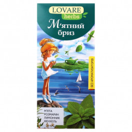Lovare Смесь травяного и плодово-ягодного чая со специями Мятный бриз 20 пирамидок (4820097816416)