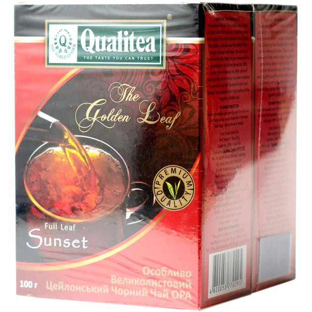 Qualitea Чай черный Цейлон Sunset Крупнолистовой 100 г (4820053770295) - зображення 1