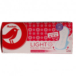 Auchan Прокладки ежедневные  Light Multiform Fresh дезодорированные, 30 шт. (3245678667859)