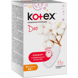 Kotex Ежедневные гигиенические прокладки  Deo Normal, 20 шт. (5029053542744)