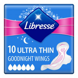 Libresse Прокладки гигиенические  Ultra Thin Goodnight Wings, 10 шт. (7310791180663)