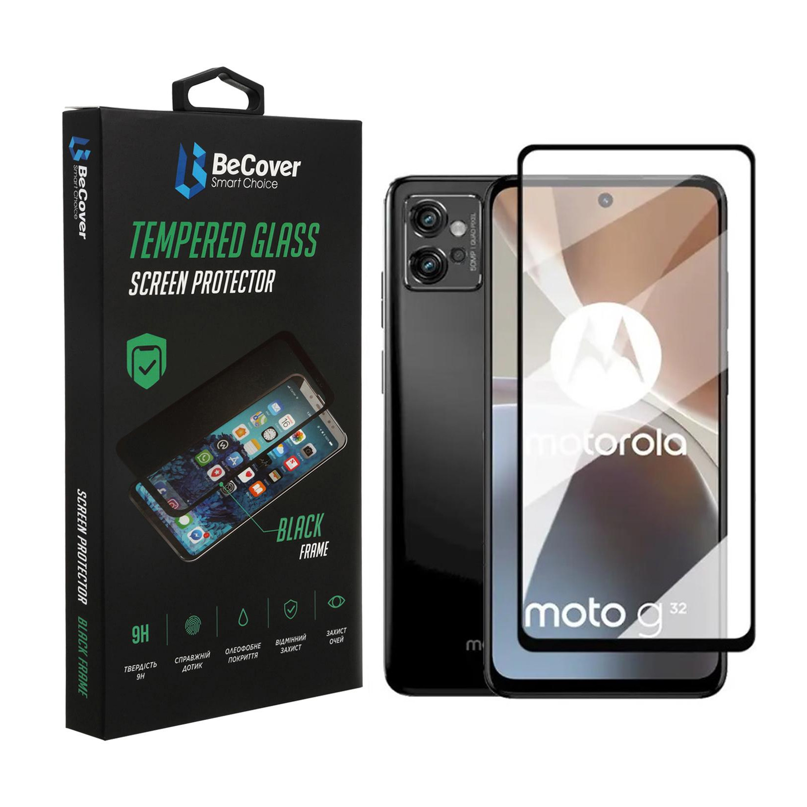 BeCover Захисне скло для Motorola Moto G32 Black (707982) - зображення 1