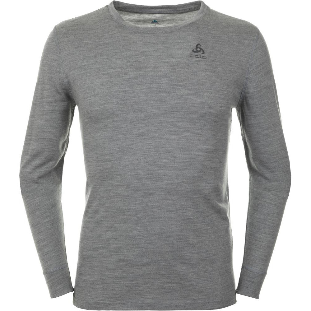 ODLO BL TOP Crew neck l/s NATURAL 100% MERINO 2020 grey melange-grey melange-10420 M - зображення 1