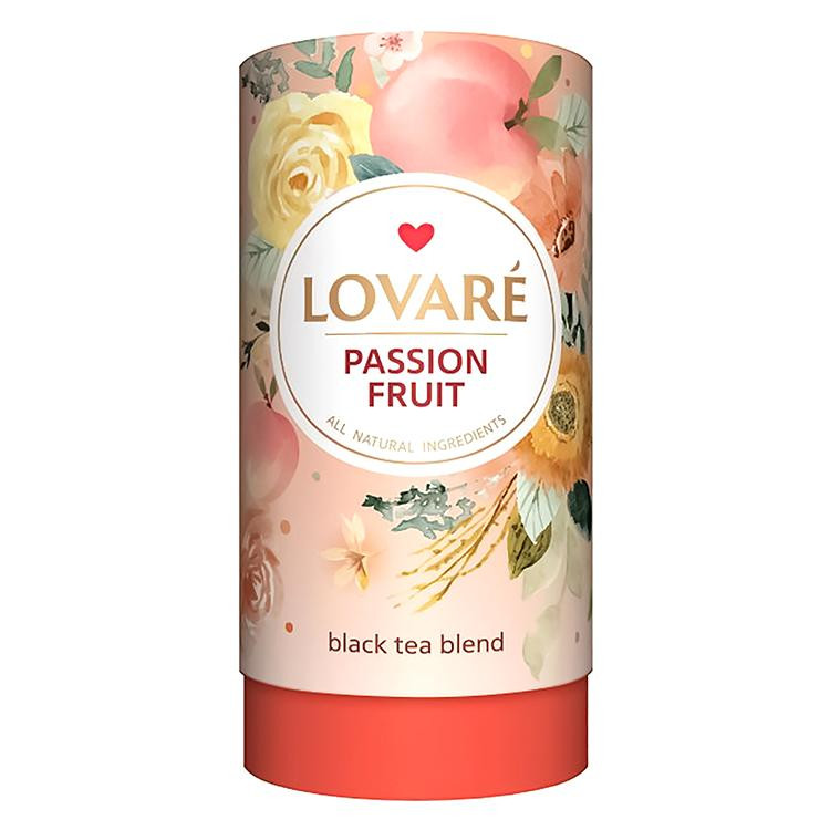 Lovare Чай черный с фруктами и цветами Страстный фрукт 80 г (4820097818069) - зображення 1