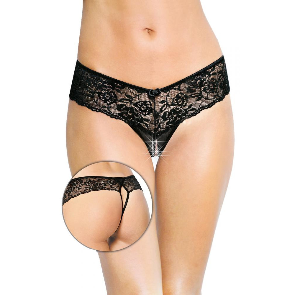 SoftLine Трусики-стринги Thongs (модель 2440), черные (5906340732760) - зображення 1