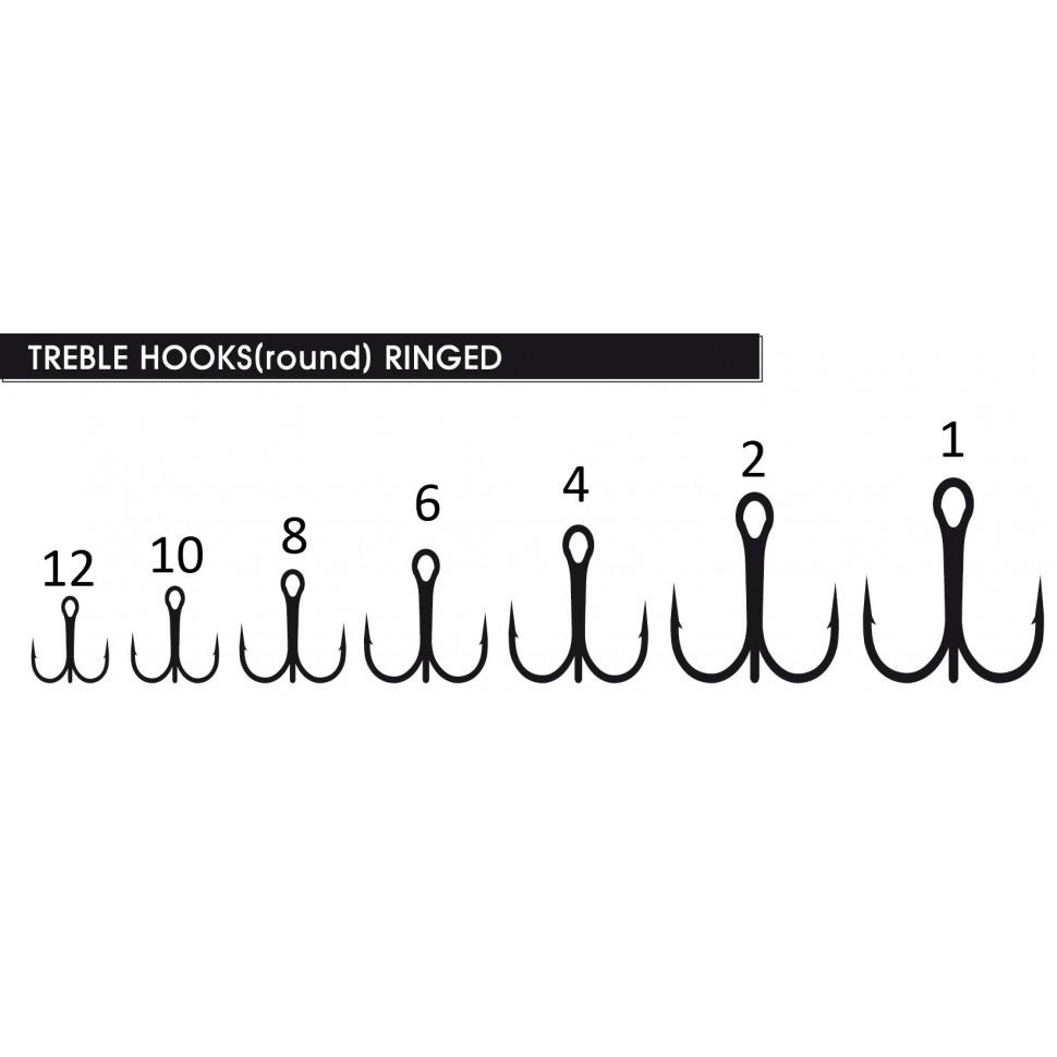 Lineaeffe Treble Hooks-Ringed Kaptura Black-Nickel №4 (1pcs) - зображення 1