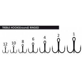 Lineaeffe Treble Hooks-Ringed Kaptura Black-Nickel №4 (1pcs)
