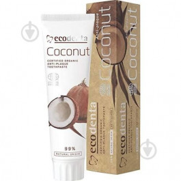 Ecodenta Зубна паста  COSMOS ORGANIC проти нальоту з кокосовою олією та сіллю цинку 100 мл