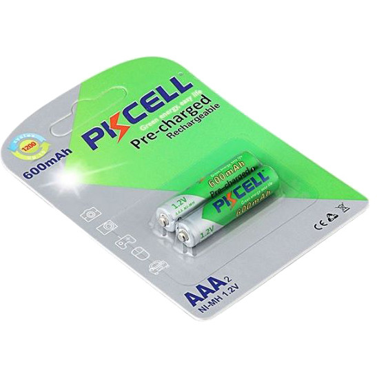 PKCELL AAA 600mAh NiMH 2шт Pre-charged Rechargeable (PC/AAA600-2BA) - зображення 1