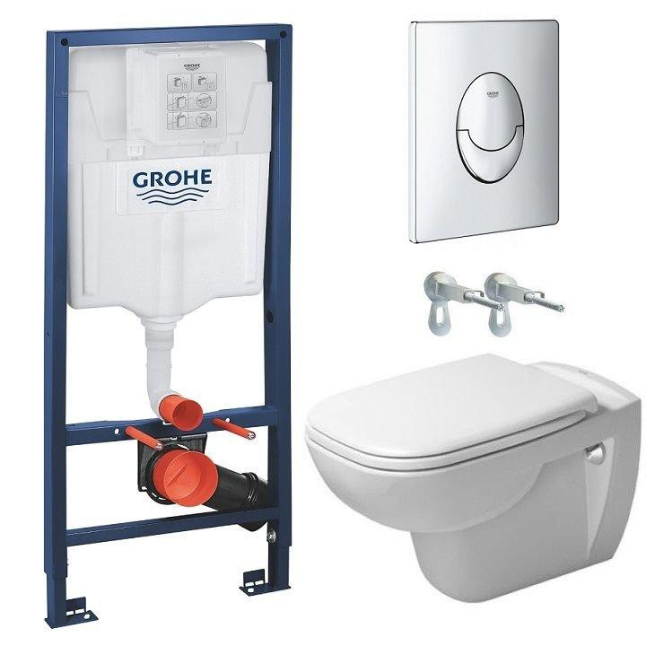 GROHE Rapid SL 38721001+Duravit D-Code Rimless 45700900A1 - зображення 1